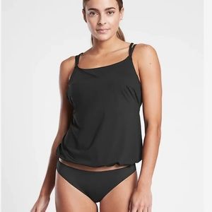 Athleta Blousy Tankini Top In Black Swim Surf Paddle Size 36B/C 467408 NEW
